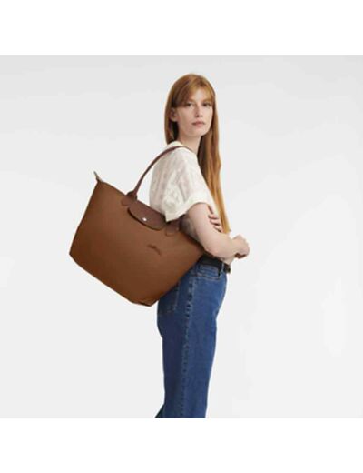 Longchamp Le Pliage Green Sac Shopping L Cognac