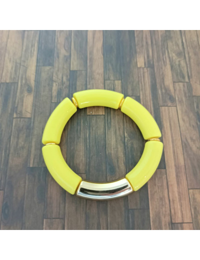 Bracelet tube jaune doré 36mm