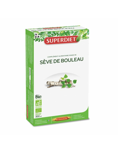 Seve De Bouleau Bio 20 Ampoules 300ml Superdiet