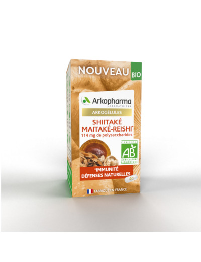 Shiitaké Maitaké-Reishi Bio x40 gélules Arkogélules Arkopharma
