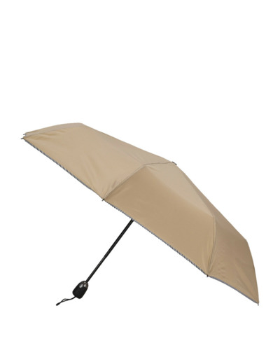 Piganiol Essentiel Parapluie Pliant Femme Beige/Biais Rayures