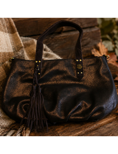 Mila Louise Nicole XS GR Petit Sac Shopping Effet Grainé Brun