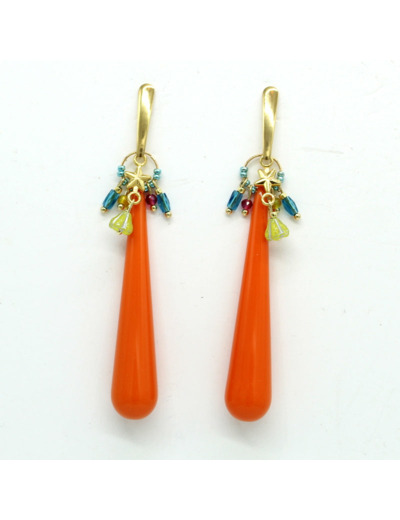 Boucles d'oreilles gouttes orange PAPAYA