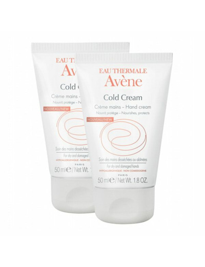 Creme Mains Concentree Peaux Dessechees Ou Abimees 2x50ml Cold Cream Avène