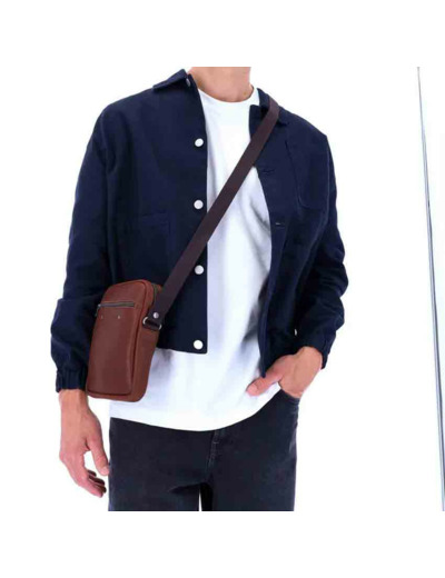 Ateliers Fourès Sacoche Classique En Cuir Zephyr Cognac