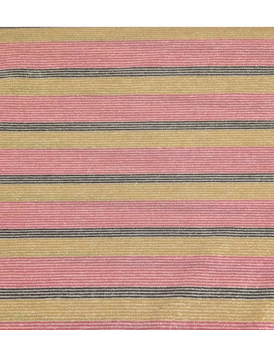 Tissu jersey rayé rose, jaune, anthracite