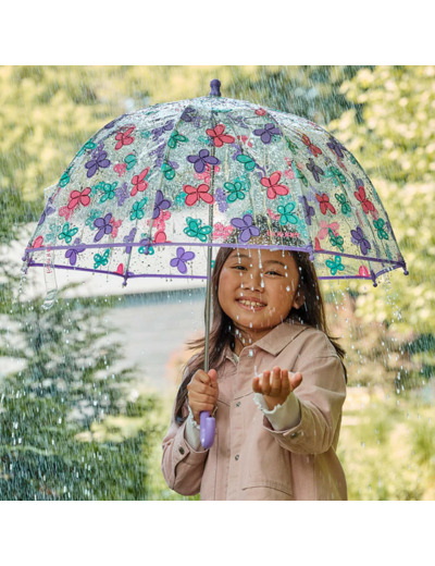 Isotoner Parapluie Enfant Cloche Manuel PVC Papillons