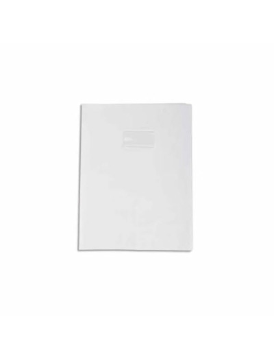 Protège-cahier "Grain cuir" - 17x22 - Blanc