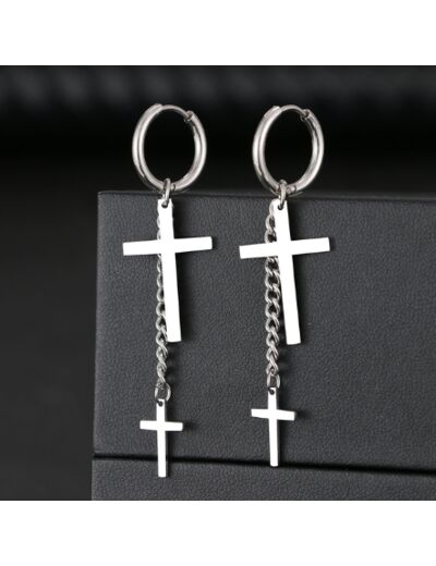 Boucles d'oreilles 2 croix