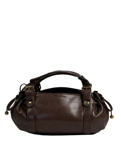 Gérard Darel Le 12 Heures Mini Sac A Main En Cuir Effet Froissé Marron
