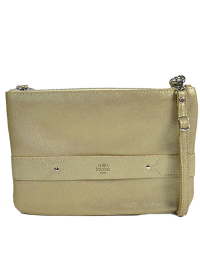 Mila Louise Nina X Pochette À Paillettes Creme