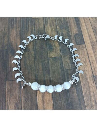 Bracelet-chaîne pierre de lune