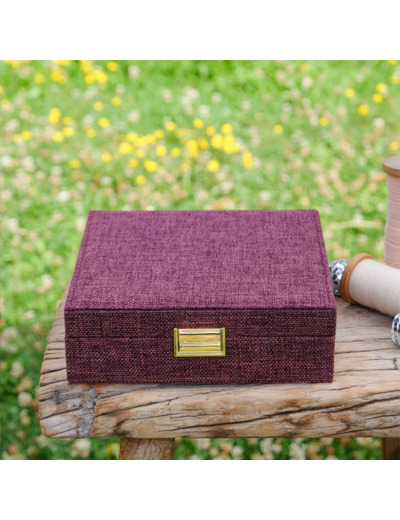 Maison Scarlett Anne Boite A Bijoux En Lin Bordeaux