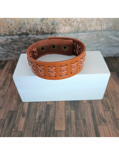 Bracelet cuir homme Camel 1