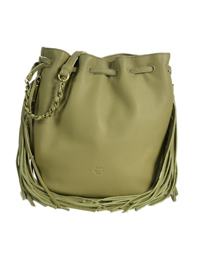 Mila Louise Milea C1 Sac Seau Frangé Cuir Grainé Oyster