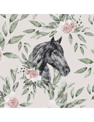 Cheval en fleurs panneau imperméable 1 - 45 x 45 cm