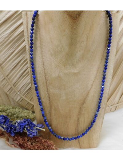 Collier lapis-lazuli 4mm facettées