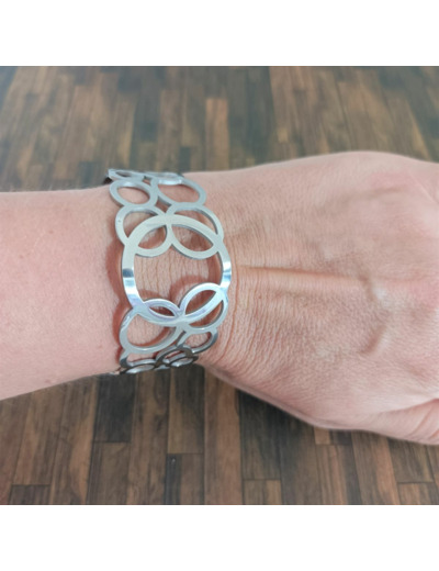 Bracelet cercles en acier inoxydable