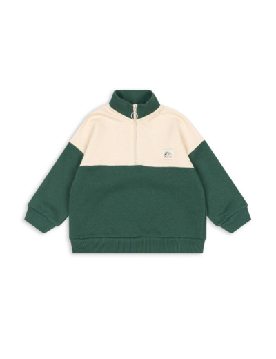 Sweat coton col zippé