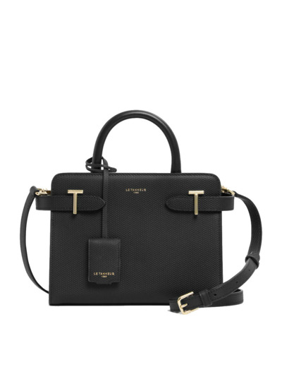 Le Tanneur Emilie Petit Sac À Main En Cuir Signature T Noir