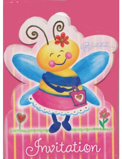 Cartons d'invitation anniversaire "Abeille"