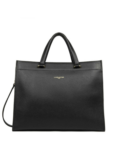 Lancaster Foulonné Double Sac Cabas 470-72 Noir In Nude