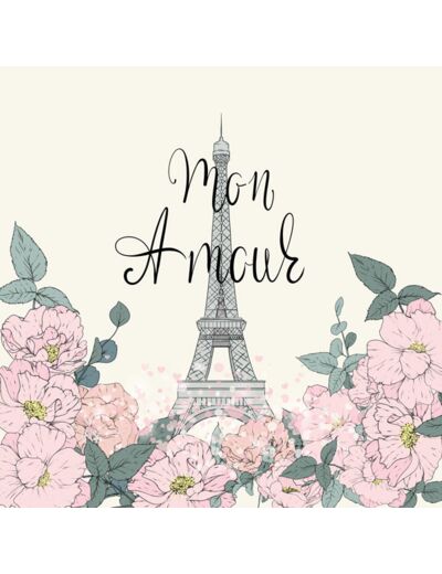 Panneau étanche Mon Amour Paris - 45 x 45 cm