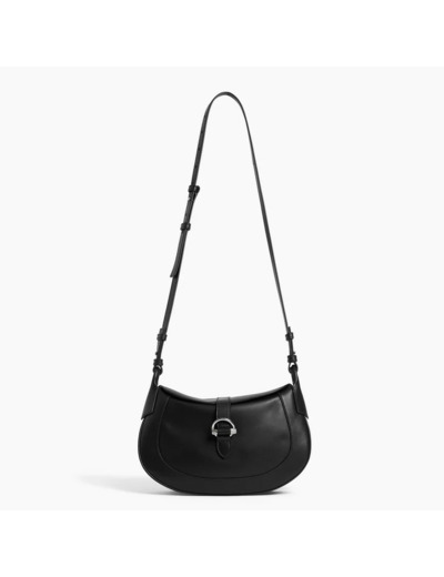 Le Tanneur Pia Petit Sac Bandoulière Cuir Lisse Noir