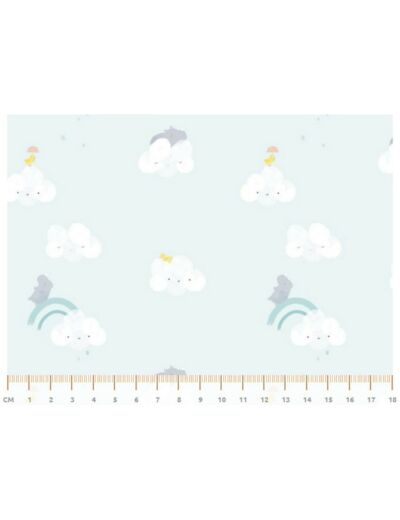 Tissu popeline Sky cloud rhinos Katia Fabrics