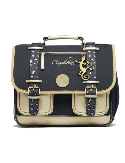 Caméléon Vintage Fantasy Girl Cartable 35cm Navy Léopard Gold