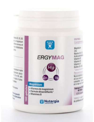 Ergymag 180 Gélules Magnésium Vitamines B + Zinc Nutergia