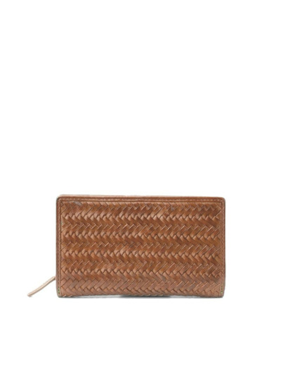 Biba Perkins Portefeuille Cuir tressé PER13L Camel