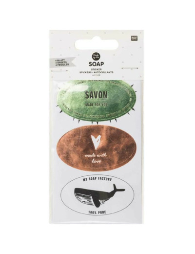 Kit autocollants pour savon, Hygge - 4 feuilles