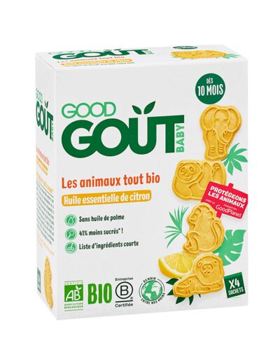 GOOD GOUT BISCUITS ANIMAUX CITRON SAC80G