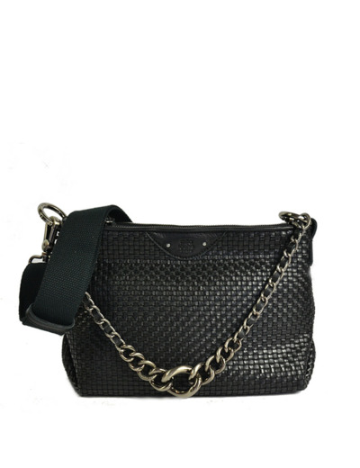 Mila Louise Noeli XS Y Sac Trotteur Cuir Tressé Noir