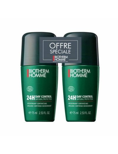 Deodorant Anti-transpirant Roll-on Homme 2x75ml Day Control Biotherm