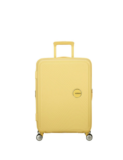 American Tourister Sound Box Spinner 67 cm Valise Cabine Trolley 4 Roues Jaune Pastel