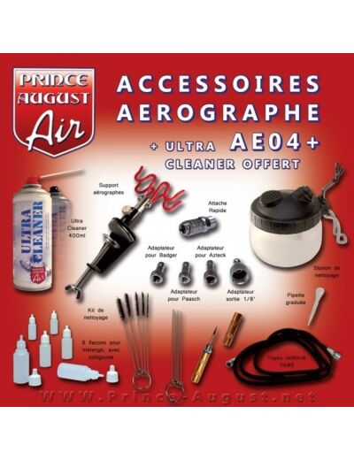 AE04 + Optimum Accessoires Aérographe + Ultra Cleaner