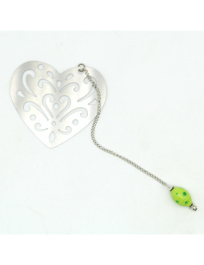 Marque-page coeur anis