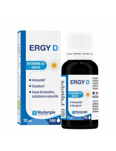 Ergy D Vitamine D3 200 UI 15ml Nutergia