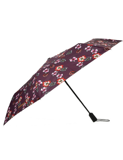 Isotoner Parapluie Pliant Automatique Fleurs Pensées