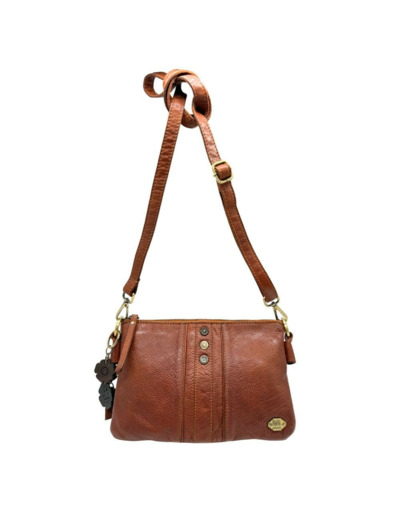 SAC BANDOULIÈRE LILI PETROL COGNAC