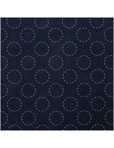 Tissu broderie sashiko bleu marine