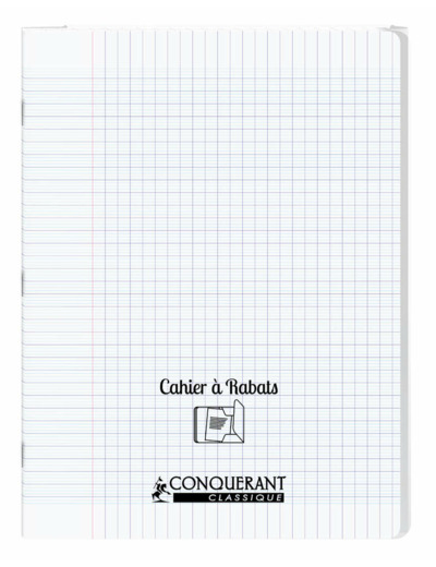 Cahier à rabats 24x32 - 96 pages - Séyès - Polypro incolore