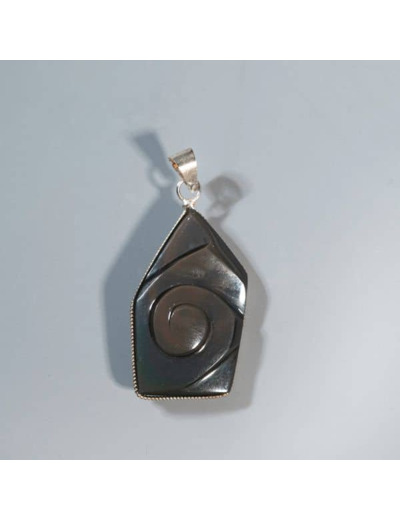 Pendentif Caracol Obsidienne arc en ciel qualité suprême (vendu sans chaine) BG11