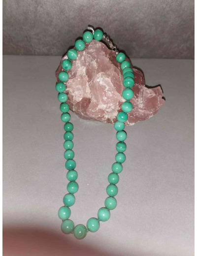 Collier perles malachite 10mm x 45cm