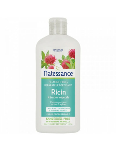 Shampooing Reparateur Fortifiant Et Keratine Vegetale Cheveux Normaux Secs Ou Fragilises 250 ml Natessance