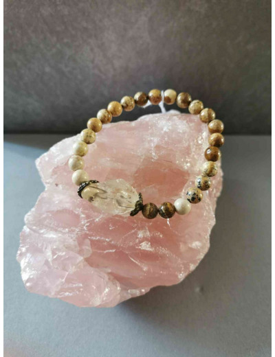 Bracelet jaspe paysage et citrine