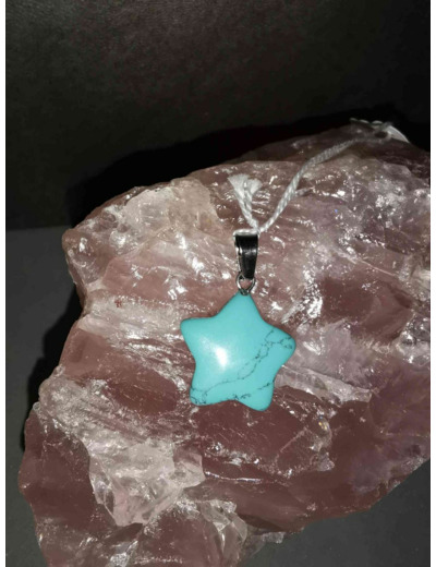 Pendentif Etoile Howlite turquoise