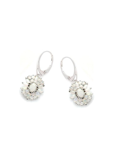 BOUCLES D'OREILLES OPALE BLANCHE